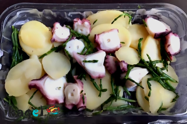 Poulpe cuit cuisiné